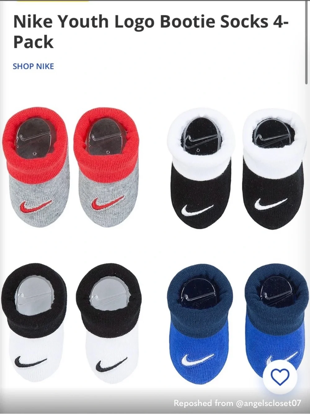 Nike Kids 4-Pack No-Show Socks in Red, Gray, Black, White, Blue